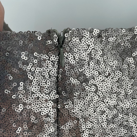 NWT Sweet Claire Pewter Sequins Lined Stretchy Pencil Skirt - Picture 7 of 9